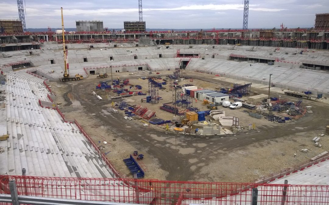 Chantier Assainissement Caniveaux – Groupama Stadium de Lyon- Agence de Chassieu