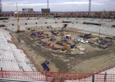 Chantier Assainissement Caniveaux – Groupama Stadium de Lyon- Agence de Chassieu